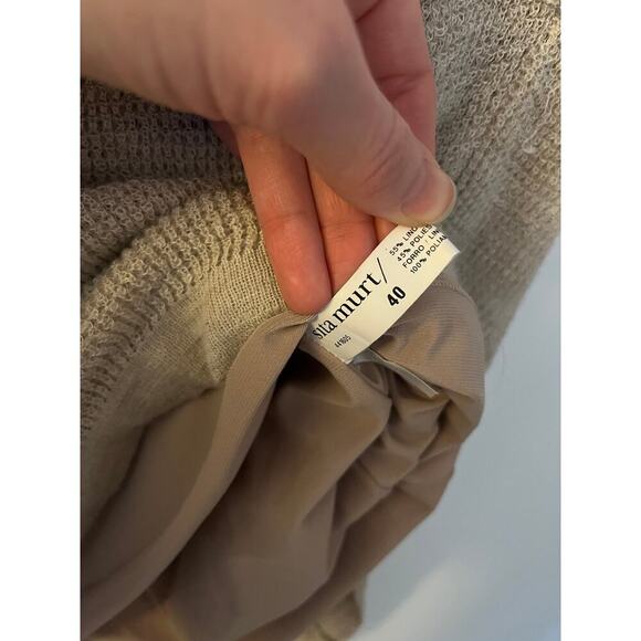 Sita Murt Tan Linen Blend Knit Sleeveless Dress Sz 40/6 - Picture 4 of 6